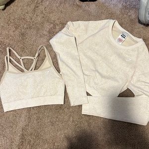 Brand new gymshark adapt fleck sports bra and long sleeve crop top
